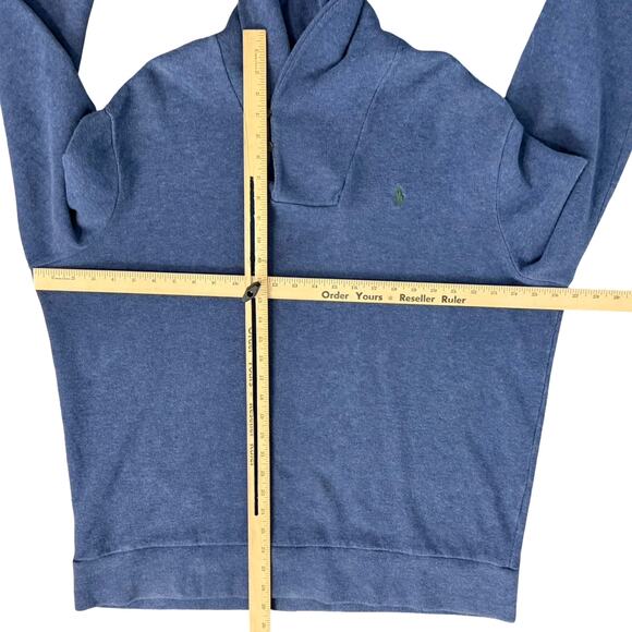 Polo Ralph Lauren Luxury Jersey Shawl Heather Blue Pullover Sweater size XL Mens - Picture 6 of 12